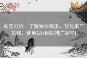 动态分析：了解受众需求，优化推广策略，使用18+网站推广APP！