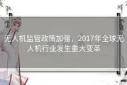 无人机监管政策加强，2017年全球无人机行业发生重大变革