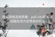 优化网络连接质量：pali.city轻量版 线路检测为您带来的好处