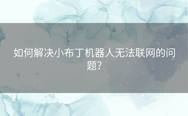 如何解决小布丁机器人无法联网的问题？