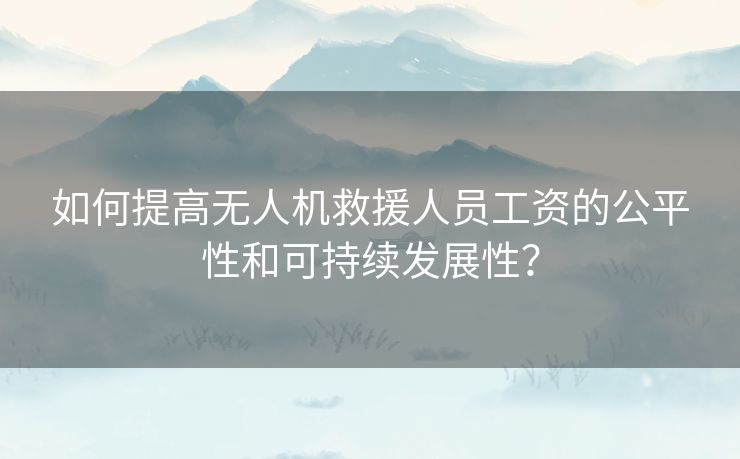 如何提高无人机救援人员工资的公平性和可持续发展性？