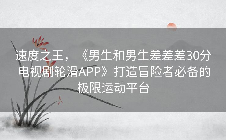 速度之王，《男生和男生差差差30分电视剧轮滑APP》打造冒险者必备的极限运动平台