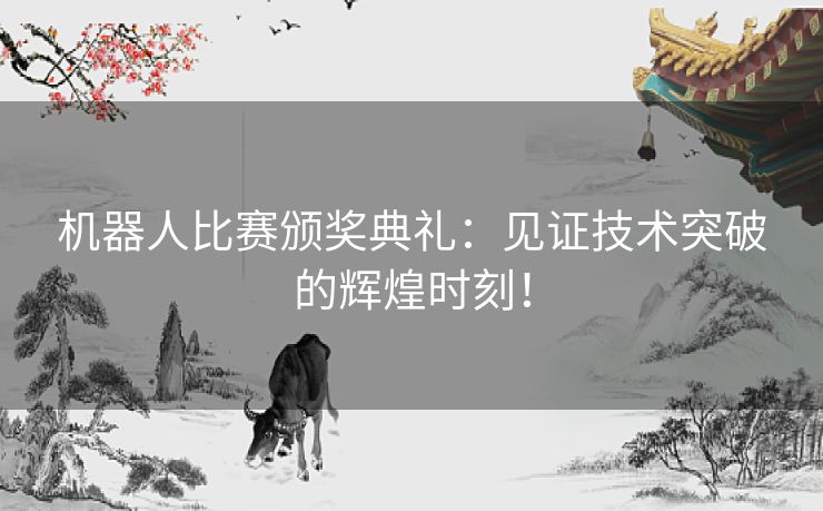 机器人比赛颁奖典礼：见证技术突破的辉煌时刻！