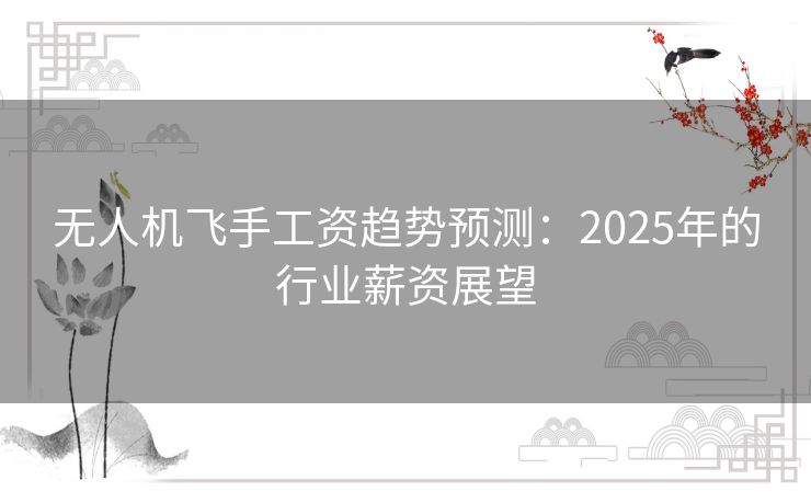 无人机飞手工资趋势预测：2025年的行业薪资展望