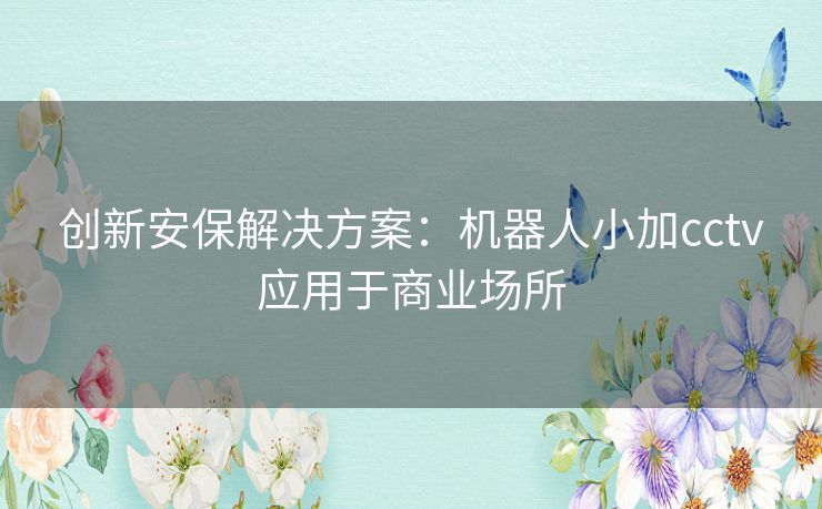 创新安保解决方案：机器人小加cctv应用于商业场所