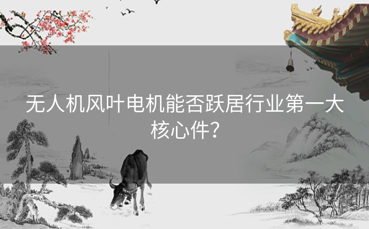 无人机风叶电机能否跃居行业第一大核心件？