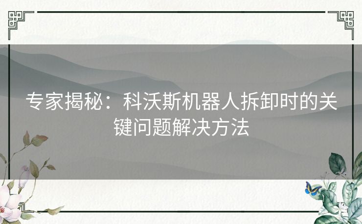 专家揭秘：科沃斯机器人拆卸时的关键问题解决方法