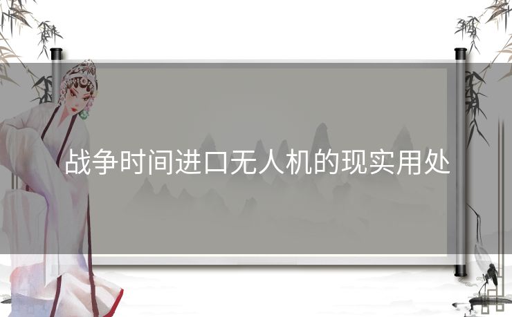 战争时间进口无人机的现实用处