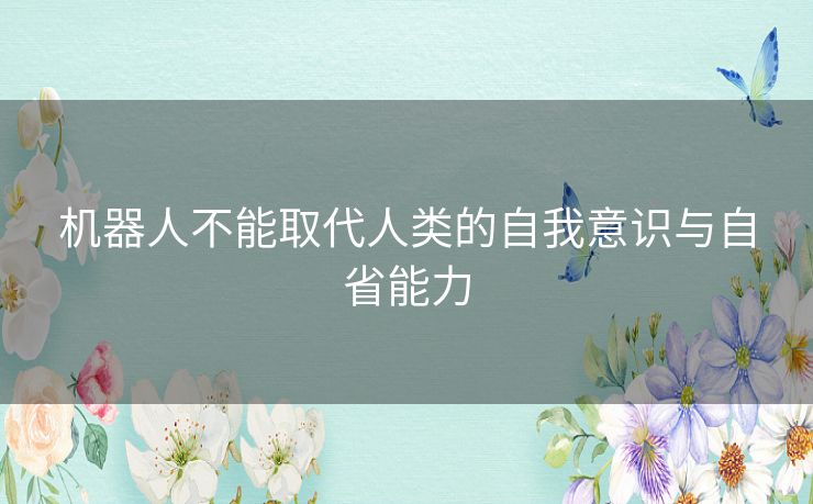 机器人不能取代人类的自我意识与自省能力