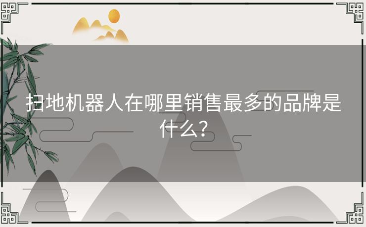 扫地机器人在哪里销售最多的品牌是什么？