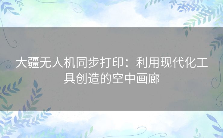 大疆无人机同步打印：利用现代化工具创造的空中画廊