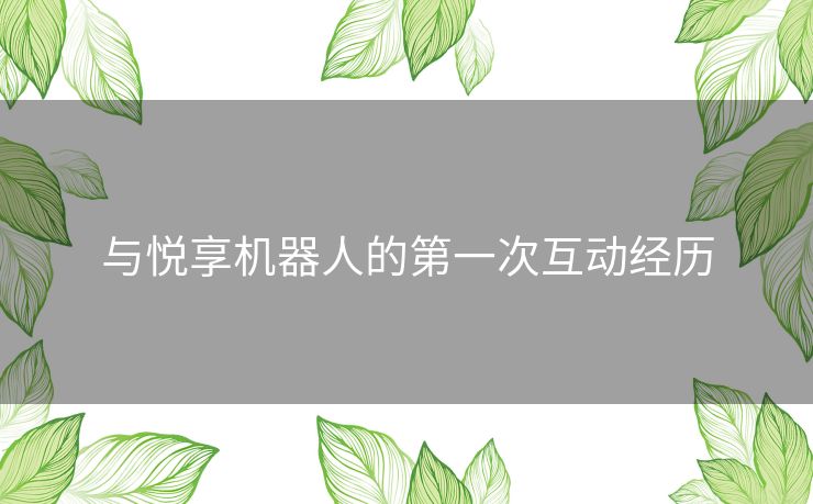 与悦享机器人的第一次互动经历