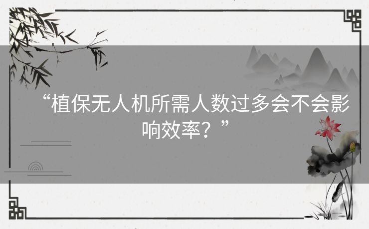 “植保无人机所需人数过多会不会影响效率？”