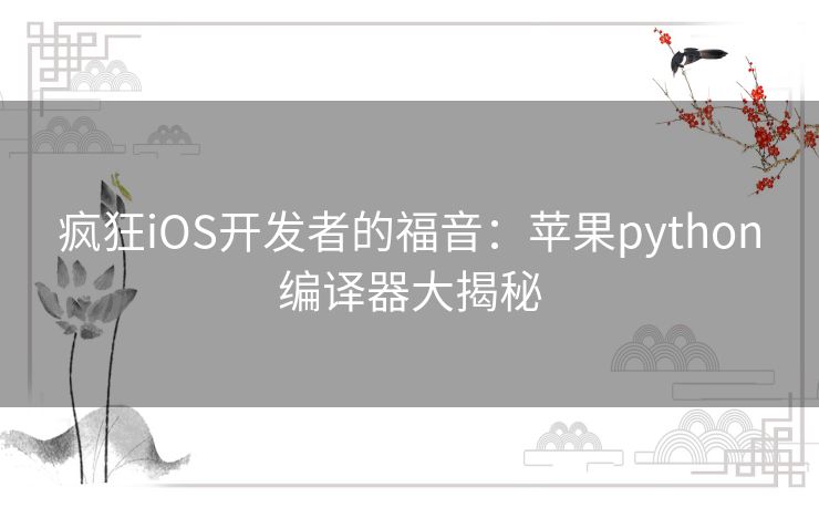 疯狂iOS开发者的福音：苹果python编译器大揭秘