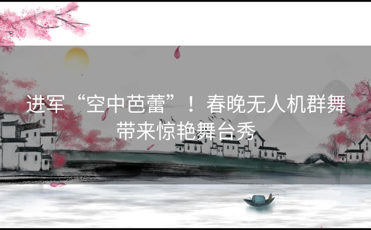 进军“空中芭蕾”！春晚无人机群舞带来惊艳舞台秀