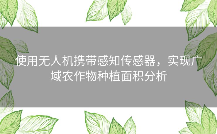 使用无人机携带感知传感器，实现广域农作物种植面积分析