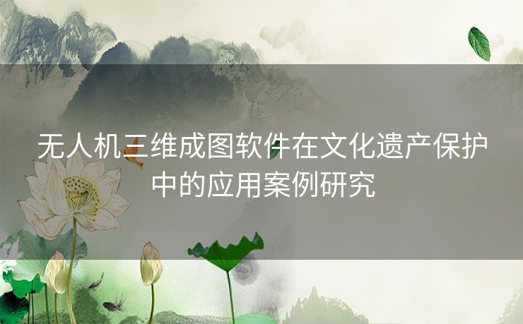 无人机三维成图软件在文化遗产保护中的应用案例研究