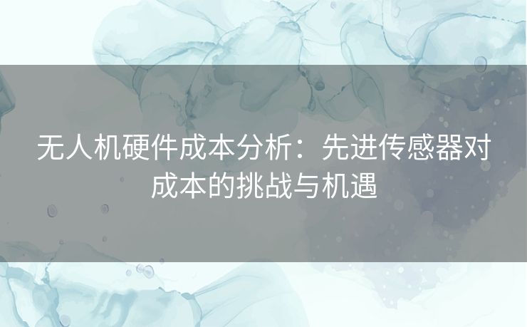 无人机硬件成本分析：先进传感器对成本的挑战与机遇