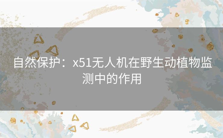 自然保护：x51无人机在野生动植物监测中的作用