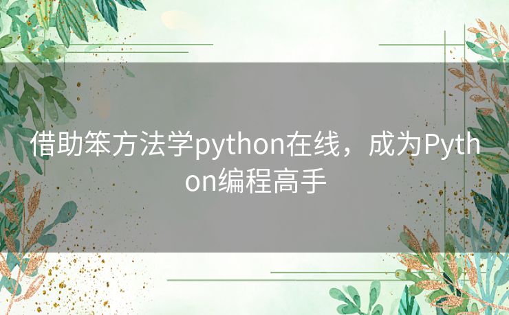 借助笨方法学python在线，成为Python编程高手