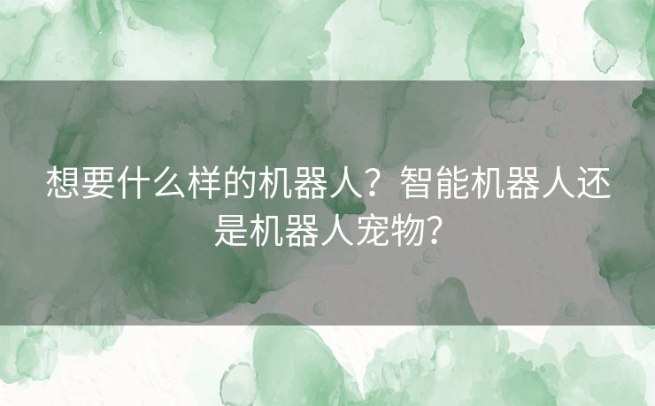 想要什么样的机器人？智能机器人还是机器人宠物？