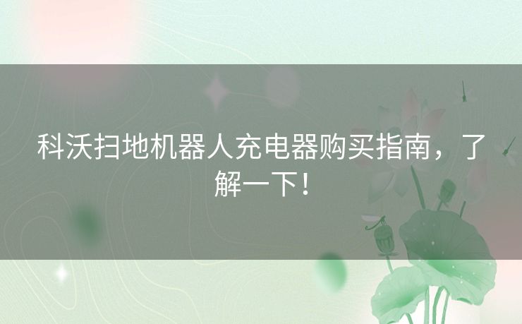 科沃扫地机器人充电器购买指南，了解一下！