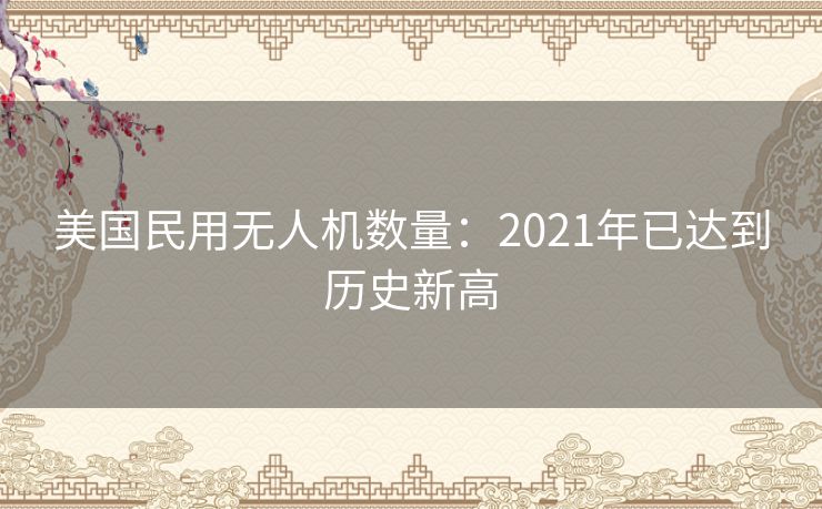 美国民用无人机数量：2021年已达到历史新高