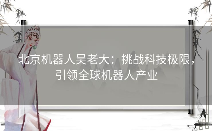 北京机器人吴老大：挑战科技极限，引领全球机器人产业