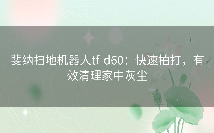 斐纳扫地机器人tf-d60：快速拍打，有效清理家中灰尘