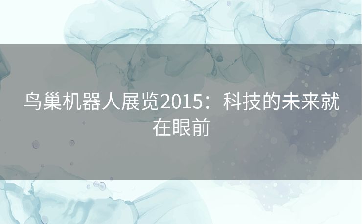 鸟巢机器人展览2015：科技的未来就在眼前