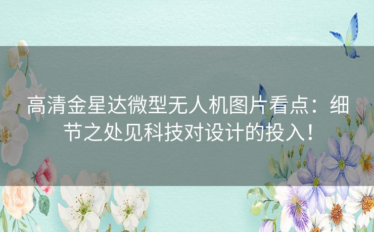 高清金星达微型无人机图片看点：细节之处见科技对设计的投入！