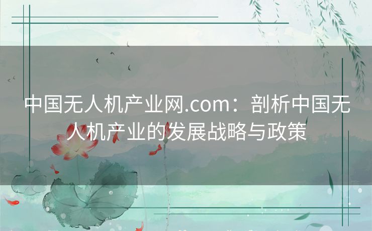 中国无人机产业网.com：剖析中国无人机产业的发展战略与政策