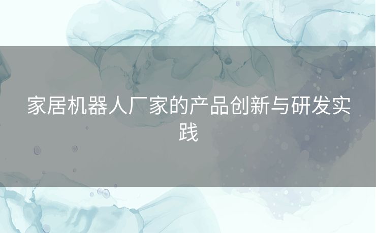 家居机器人厂家的产品创新与研发实践