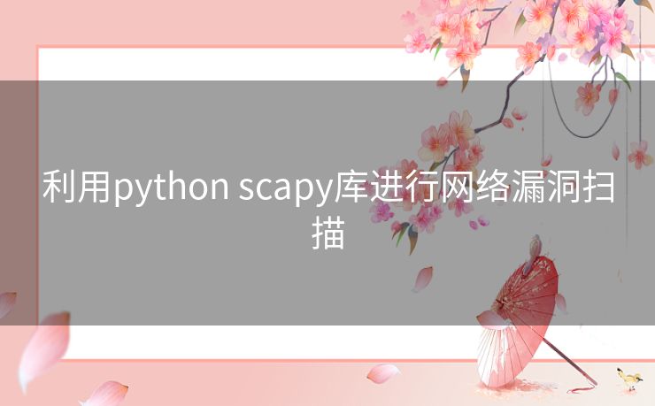 利用python scapy库进行网络漏洞扫描