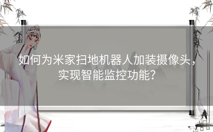 如何为米家扫地机器人加装摄像头，实现智能监控功能？