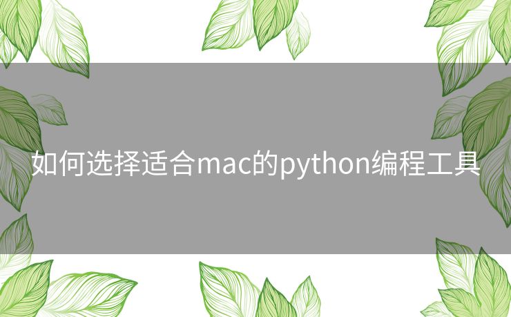 如何选择适合mac的python编程工具