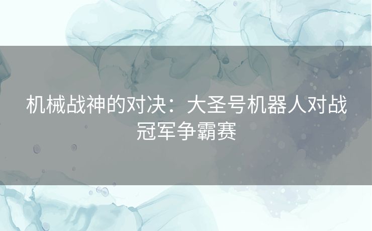 机械战神的对决：大圣号机器人对战冠军争霸赛