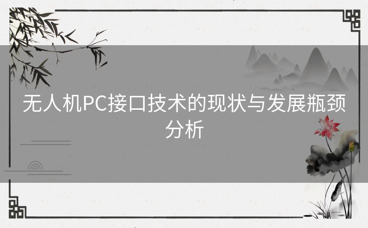 无人机PC接口技术的现状与发展瓶颈分析