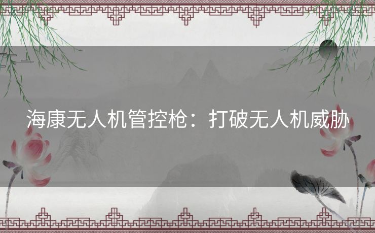 海康无人机管控枪：打破无人机威胁