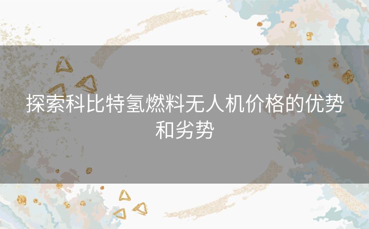 探索科比特氢燃料无人机价格的优势和劣势