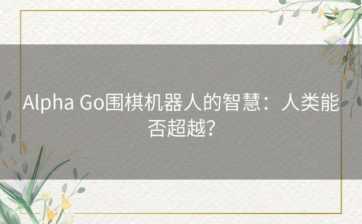 Alpha Go围棋机器人的智慧：人类能否超越？