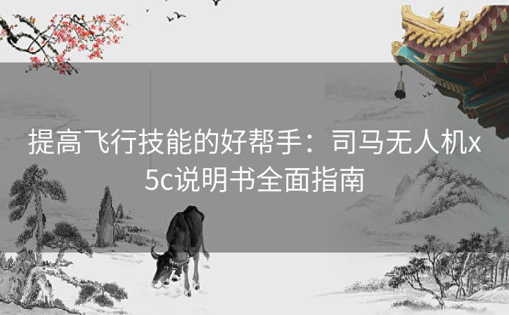 提高飞行技能的好帮手：司马无人机x5c说明书全面指南