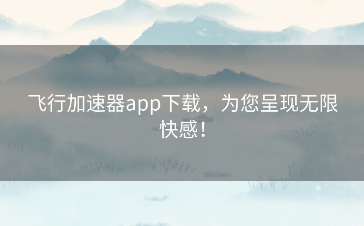 飞行加速器app下载，为您呈现无限快感！