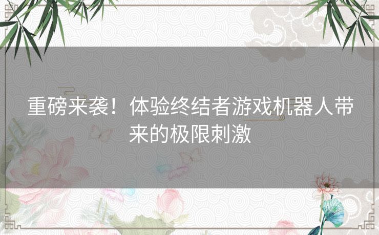 重磅来袭！体验终结者游戏机器人带来的极限刺激