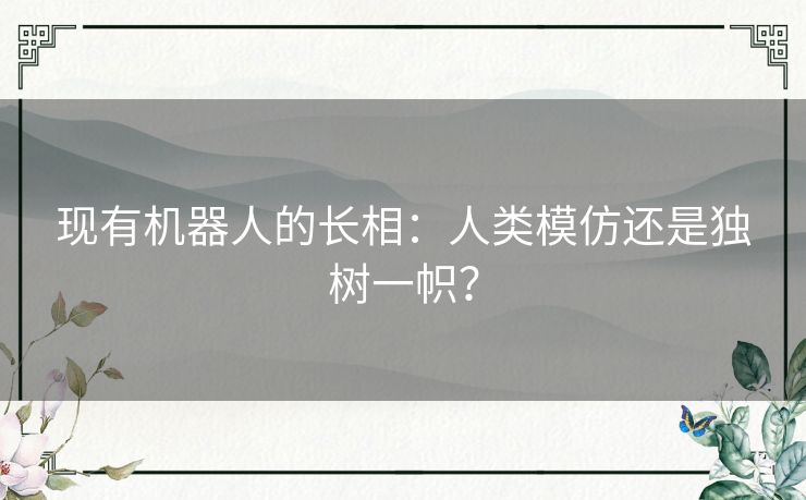 现有机器人的长相：人类模仿还是独树一帜？