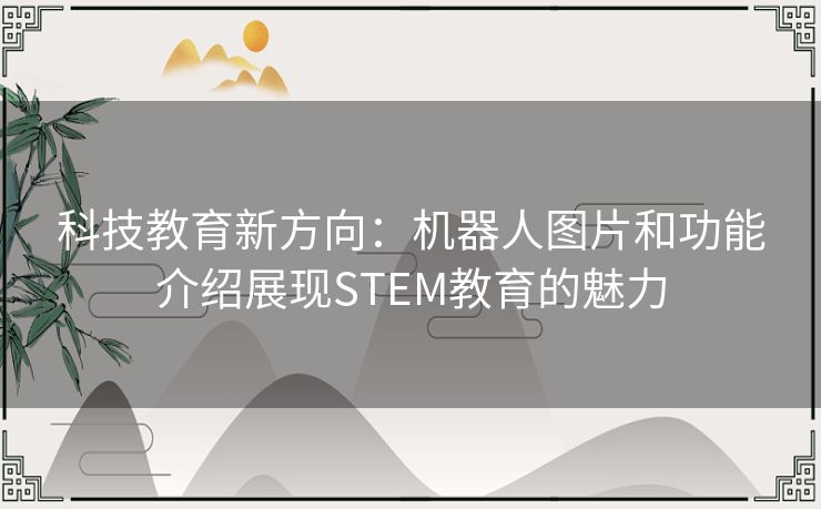 科技教育新方向：机器人图片和功能介绍展现STEM教育的魅力