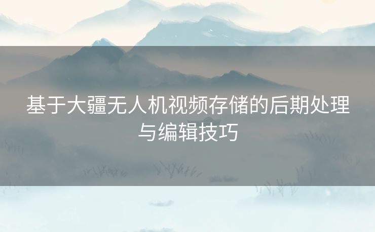 基于大疆无人机视频存储的后期处理与编辑技巧