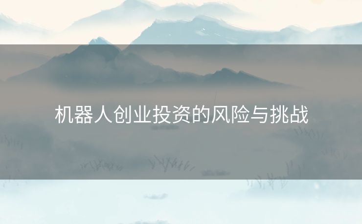 机器人创业投资的风险与挑战