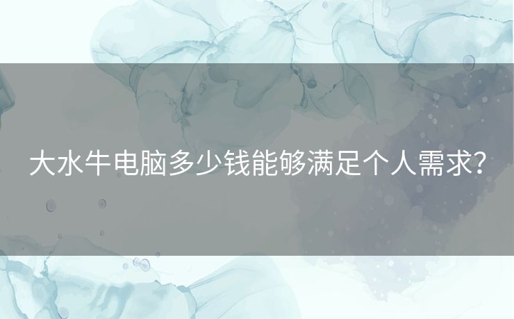 大水牛电脑多少钱能够满足个人需求？