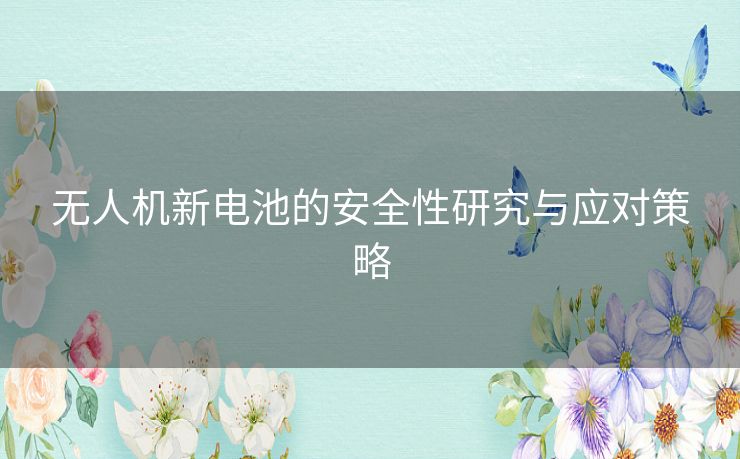 无人机新电池的安全性研究与应对策略